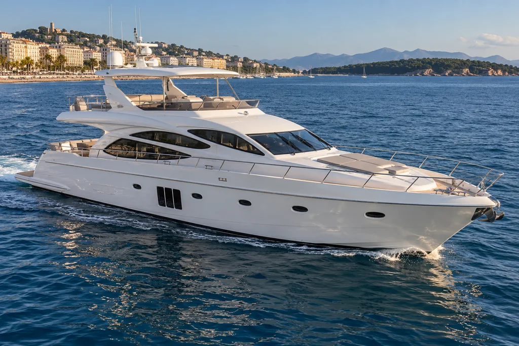 Un yacht à moteur choisi pour votre journée