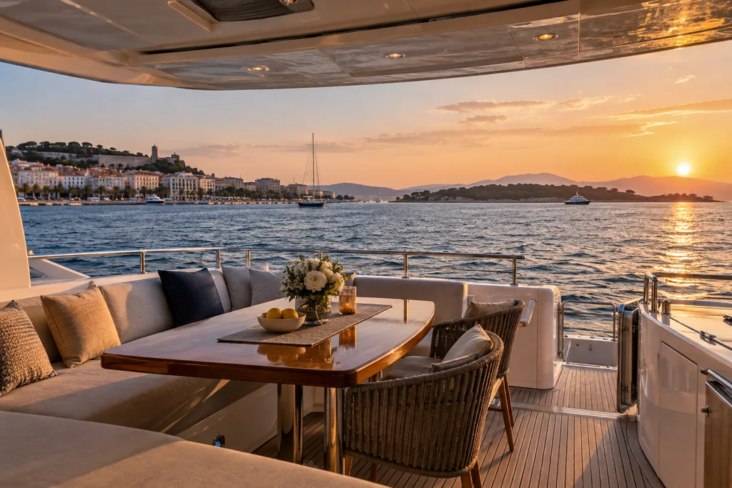 Sunset yacht charter in Cannes